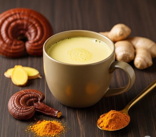 Leche Dorada con Reishi y Cúrcuma: La Bebida Perfecta para Relajarte Antes de Dormir