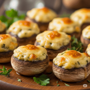 Champiñones rellenos de queso