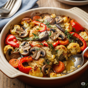 Cazuela de hongos y verduras:
