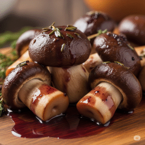 Boletus salteados al vino tinto