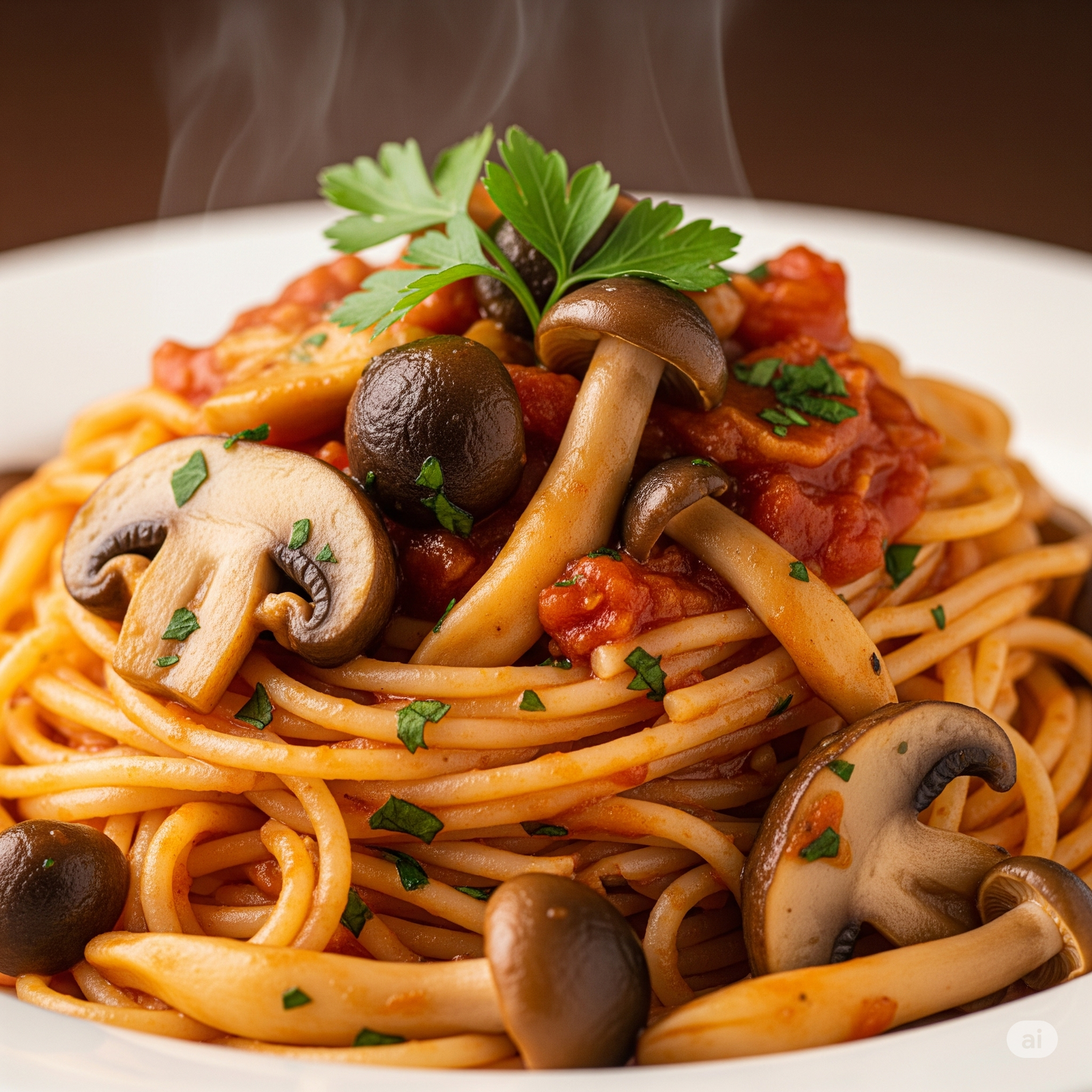 spaguetti con champiñones